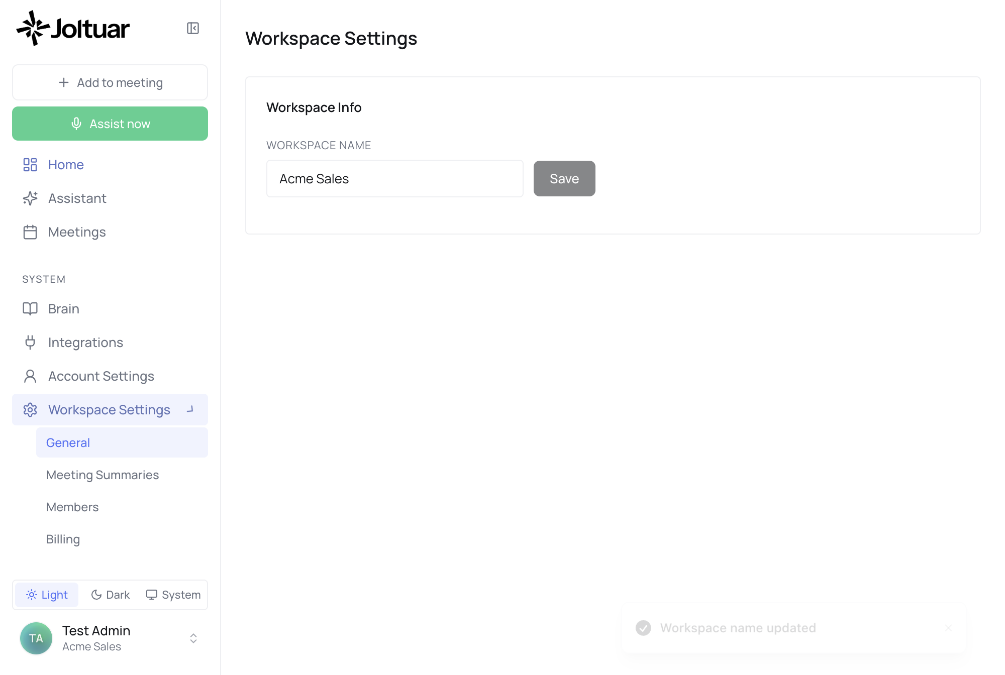 Rename your workspace