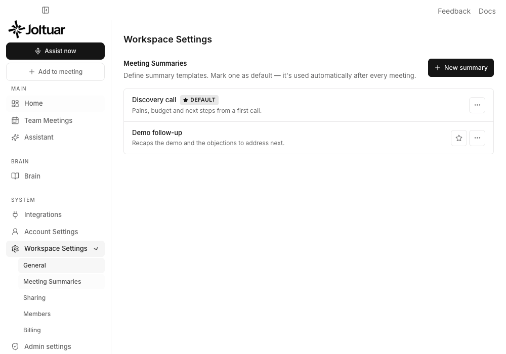 Your summary templates