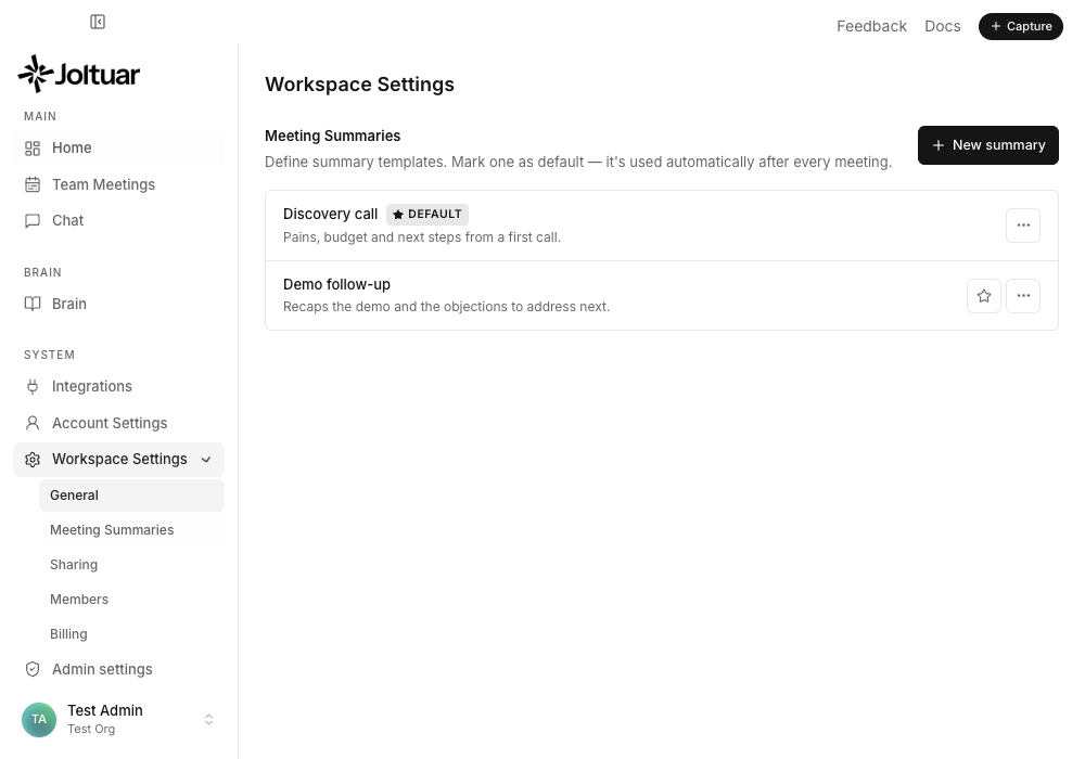 Your summary templates