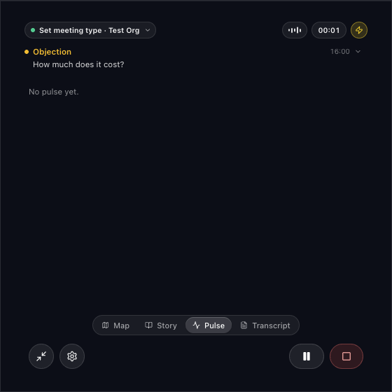 A signal appears from the customer