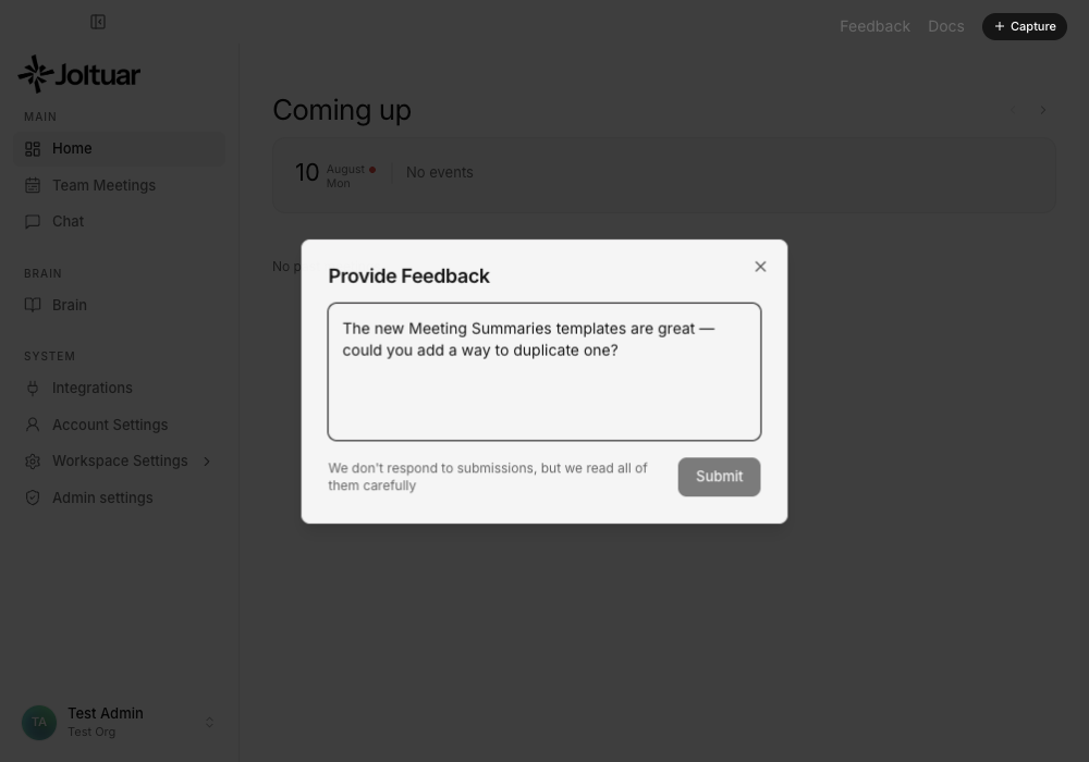 Write your feedback