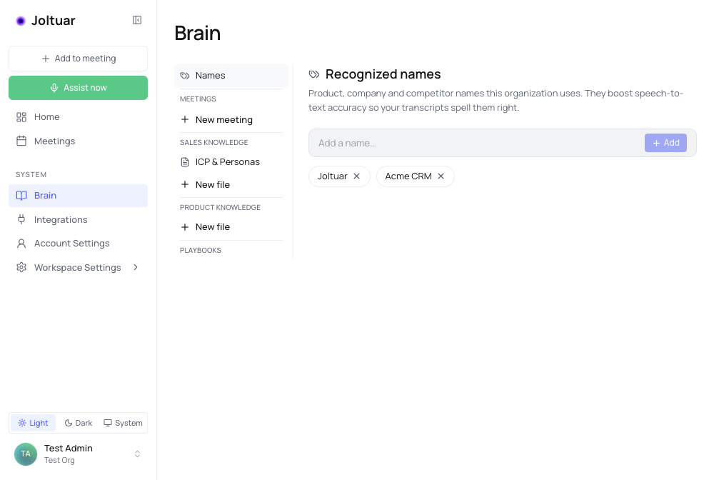 Add a competitor name